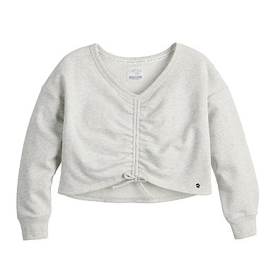 Girls 7-16 Limited Too Cinch Front Wide V-Neck Fleece Top