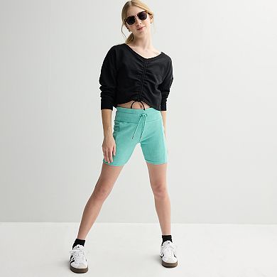 Girls 7-16 Limited Too Ribbed Bike Shorts with Drawstring