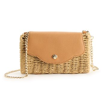 LC Lauren Conrad Magnolia Scallop Wicker Clutch
