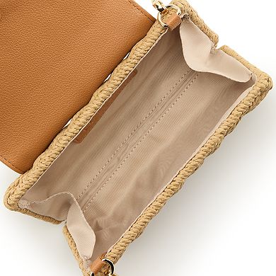 LC Lauren Conrad Magnolia Scallop Wicker Clutch