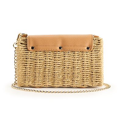 LC Lauren Conrad Magnolia Scallop Wicker Clutch