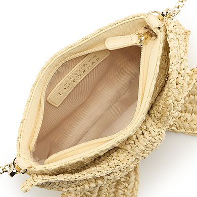 LC Lauren Conrad Kehlani Straw Bow Clutch