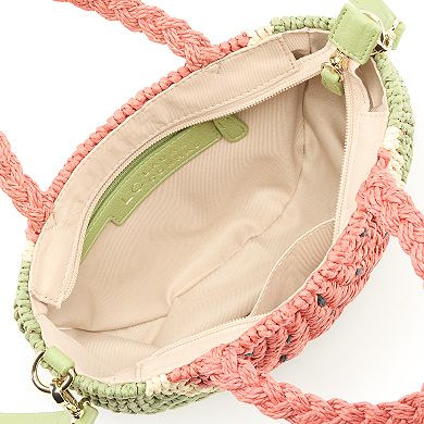 LC Lauren Conrad Watermelon Straw Crossbody Purse
