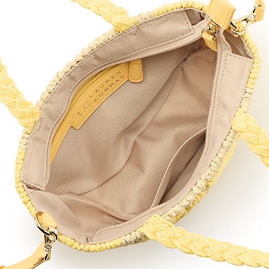 LC Lauren Conrad Lemon Straw Crossbody Purse