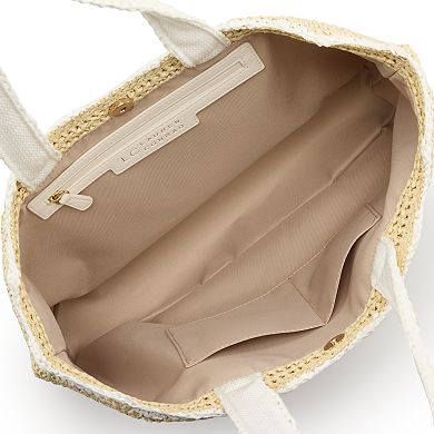 LC Lauren Conrad Debbie Crochet Straw Tote