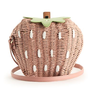 LC Lauren Conrad Strawberry Wicker Crossbody Purse