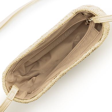 LC Lauren Conrad Straw Shell Crossbody Purse