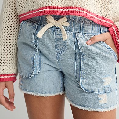 Girls 7-16 Limited Too Elastic Band with Faux Drawstring Shorts