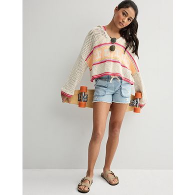 Girls 7-16 Limited Too Elastic Band with Faux Drawstring Shorts