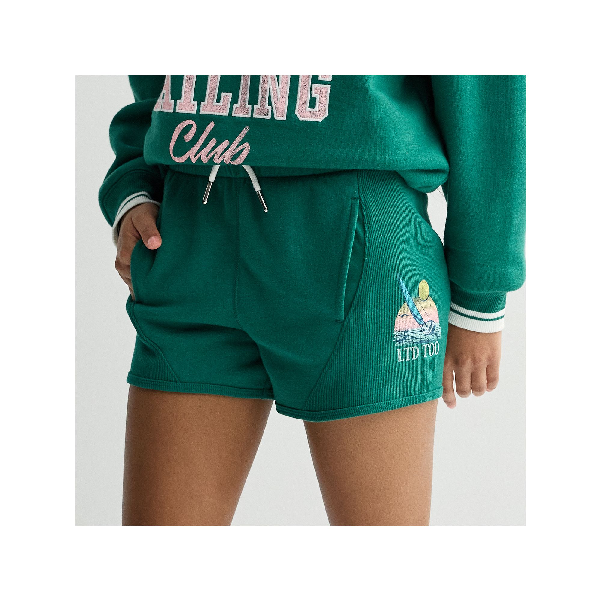 Girls 7-16 Limited Too Washed Ribbed Shorts, Girls, Size: Small, Green