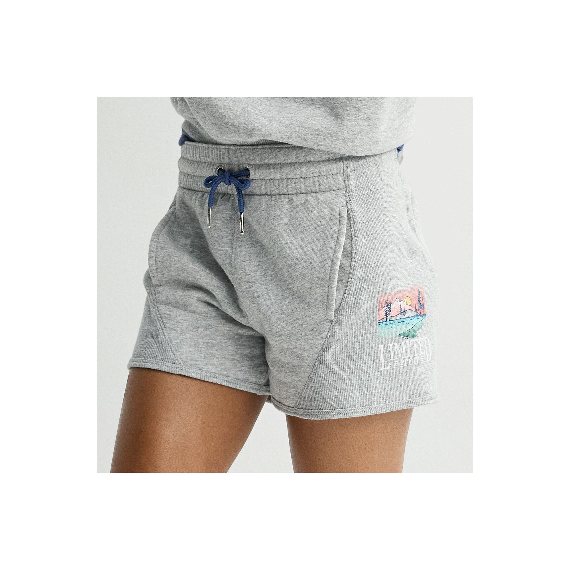 Girls 7-16 Limited Too Washed Ribbed Shorts, Girls, Size: Small, Grey