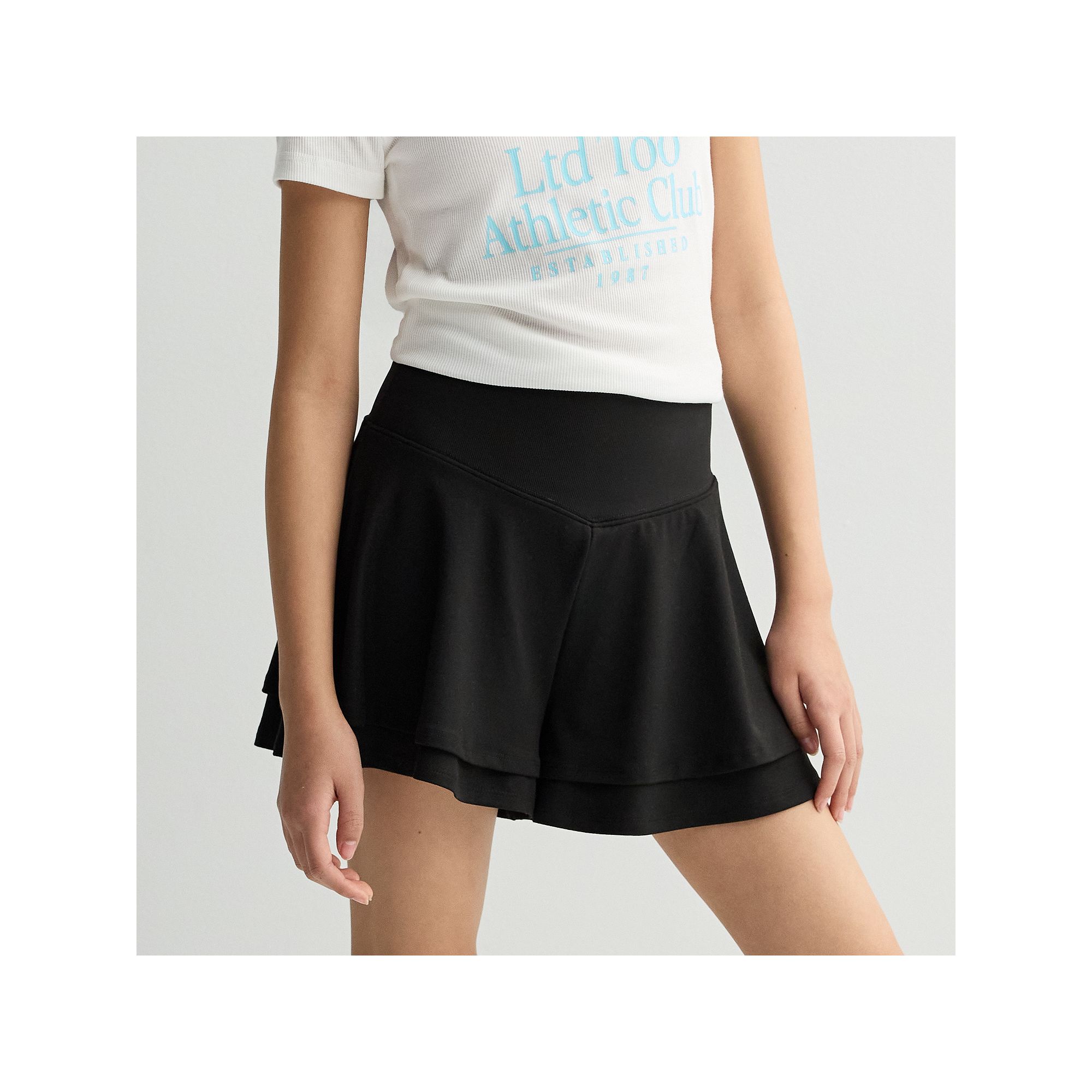 Girls 7-16 Limited Too Ribbed Waist Flutter Shorts, Girls, Size: Small, Bl
