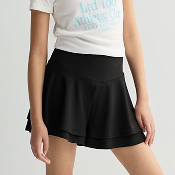 Girls 7-16 Limited Too Ribbed Waist Flutter Shorts