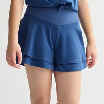 Girls 7-16 Limited Too Ribbed Waist Flutter Shorts