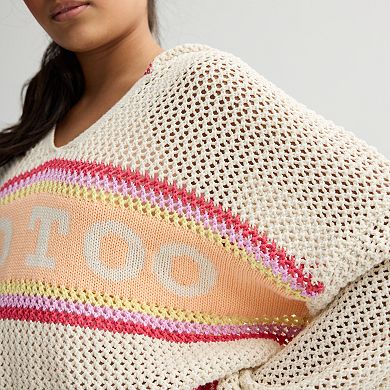 Girls 7-16 Limited Too Crochet Cropped Logo Hoodie