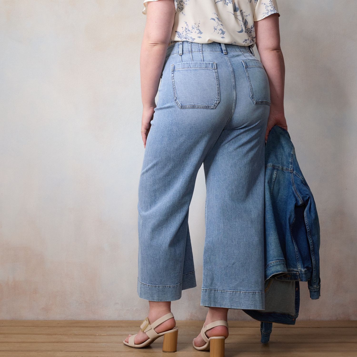 Plus Size LC Lauren Conrad Super High Rise Wildflower Wide Leg