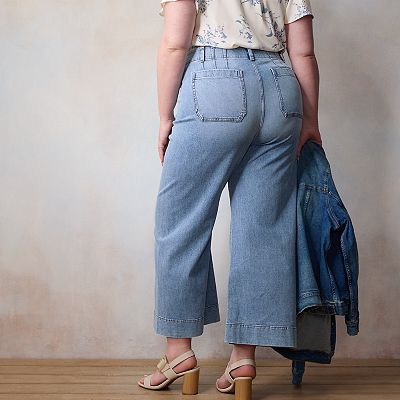 Plus Size LC Lauren Conrad Super High Rise Wildflower Wide Leg