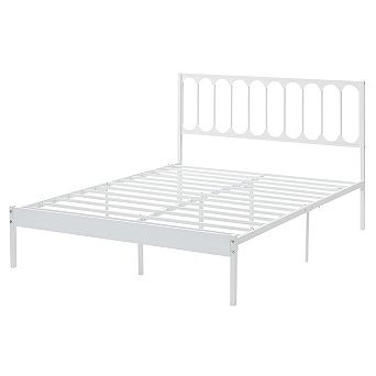 14 inch Queen Size Bed Frame Metal Platform Mattress Foundation with Headboard