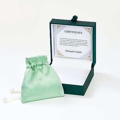 Dynasty Jade 18k Gold over Sterling Silver Nephrite Jade & Diamond Accent Teardrop Pendant Necklace