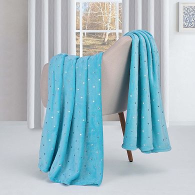 SUPERIOR Fluffy Plush Fleece Medium Weight Decorative Polka Dot Blanket
