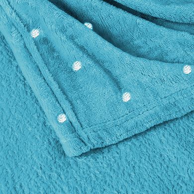 SUPERIOR Fluffy Plush Fleece Medium Weight Decorative Polka Dot Blanket