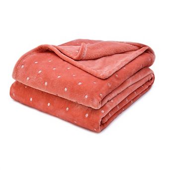 SUPERIOR Fluffy Plush Fleece Medium Weight Decorative Polka Dot Blanket Or Throw