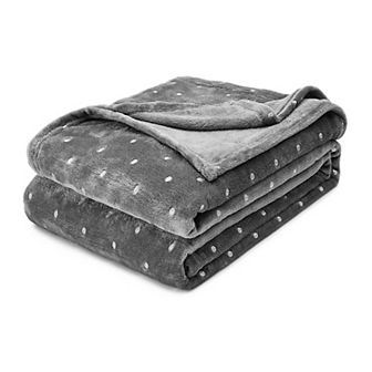 SUPERIOR Fluffy Plush Fleece Medium Weight Decorative Polka Dot Blanket Or Throw