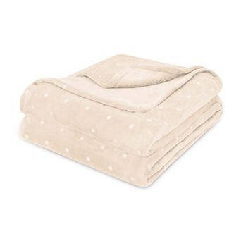 SUPERIOR Fluffy Plush Fleece Medium Weight Decorative Polka Dot Blanket Or Throw