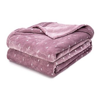 SUPERIOR Fluffy Plush Fleece Medium Weight Decorative Polka Dot Blanket Or Throw