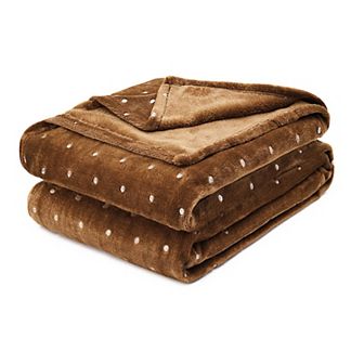 SUPERIOR Fluffy Plush Fleece Medium Weight Decorative Polka Dot Blanket Or Throw