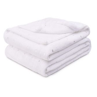 SUPERIOR Fluffy Plush Fleece Medium Weight Decorative Polka Dot Blanket Or Throw