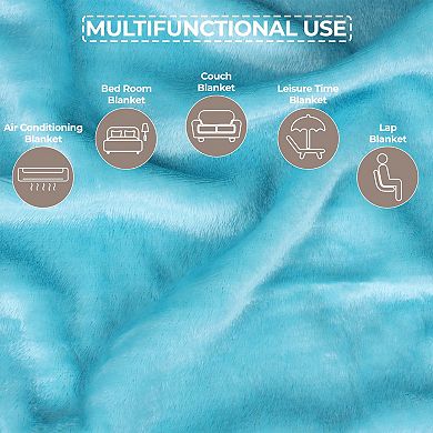 SUPERIOR Fleece Plush Medium Weight Throw Blanket