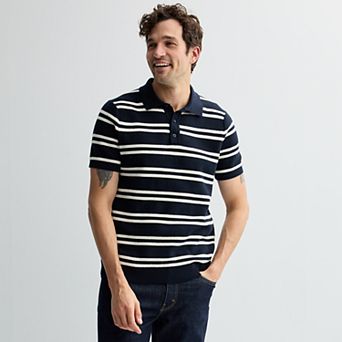 Men's Sonoma Goods For Life® Short Sleeve Nautical Striped Sweater Polo