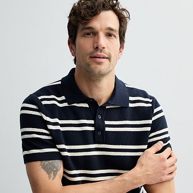 Men's Sonoma Goods For Life® Short Sleeve Nautical Striped Sweater Polo