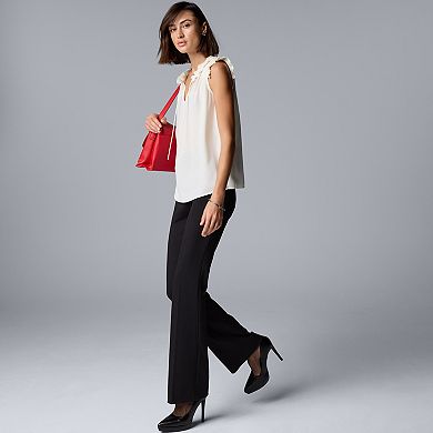 Women's Simply Vera Vera Wang Pleated Neck Top