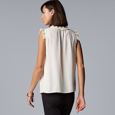 Women's Simply Vera Vera Wang Pleated Neck Top