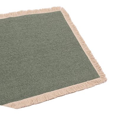 Mingle & Co. Raw Edge Canvas Solid Placemat
