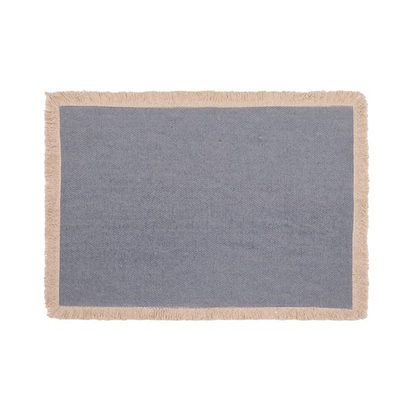 Mingle & Co. Raw Edge Canvas Solid Placemat - Blue
