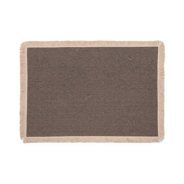 Mingle & Co. Raw Edge Canvas Solid Placemat - Charcoal