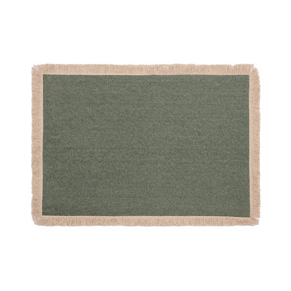 Mingle & Co. Raw Edge Canvas Solid Placemat - Green