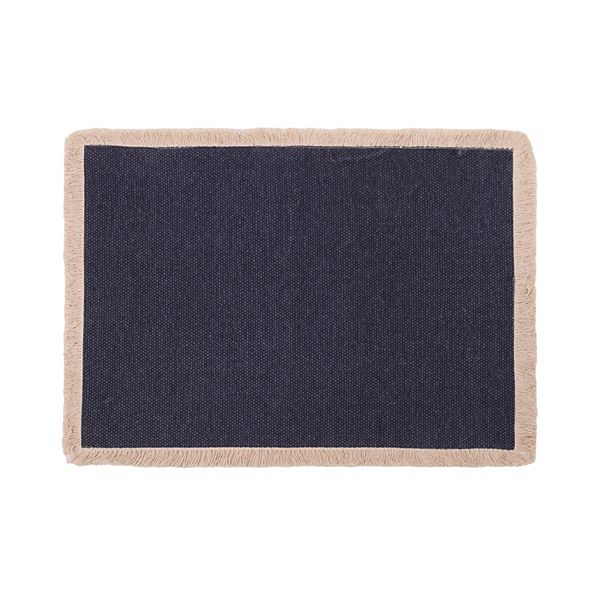 Mingle & Co. Raw Edge Canvas Solid Placemat - Navy