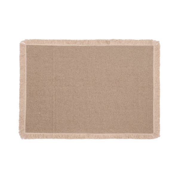 Mingle & Co. Raw Edge Canvas Solid Placemat - Taupe