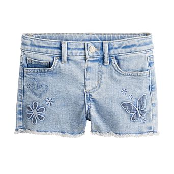 Girls 4-12 Jumping Beans® Mid-Rise Embellished Denim Shorts