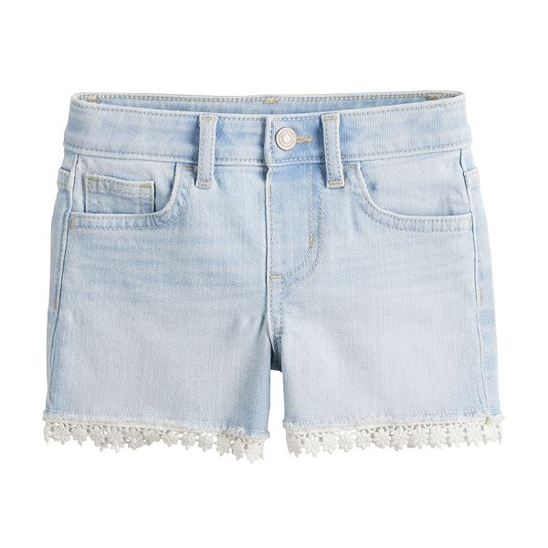 Girls 4-12 Jumping Beans® Mid-Rise Embellished Denim Shorts
