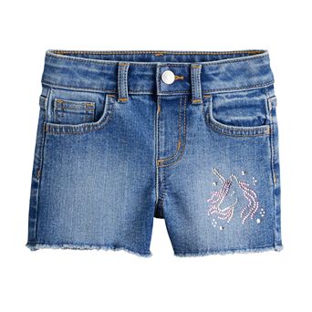 Girls 4-12 Jumping Beans® Mid-Rise Embellished Denim Shorts