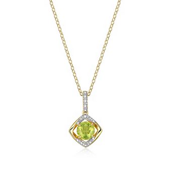 Classic Treasures 18k Gold Plated Sterling Silver White Sapphire and Diamond Accent Drop Pendant Necklace