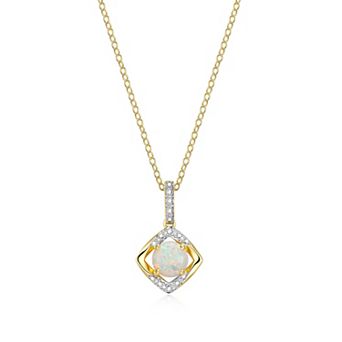 Classic Treasures 18k Gold Plated Sterling Silver White Sapphire and Diamond Accent Drop Pendant Necklace