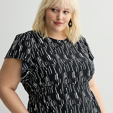 Plus Size Nine West Cinched Flutter Sleeve Blouse