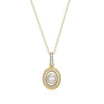 Classic Treasures 18k Gold Over Silver Gemstone & Diamond Accent Halo Pendant Necklace