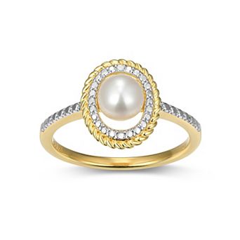 Classic Treasures 18k Gold Over Silver Gemstone & Diamond Accent Halo Ring